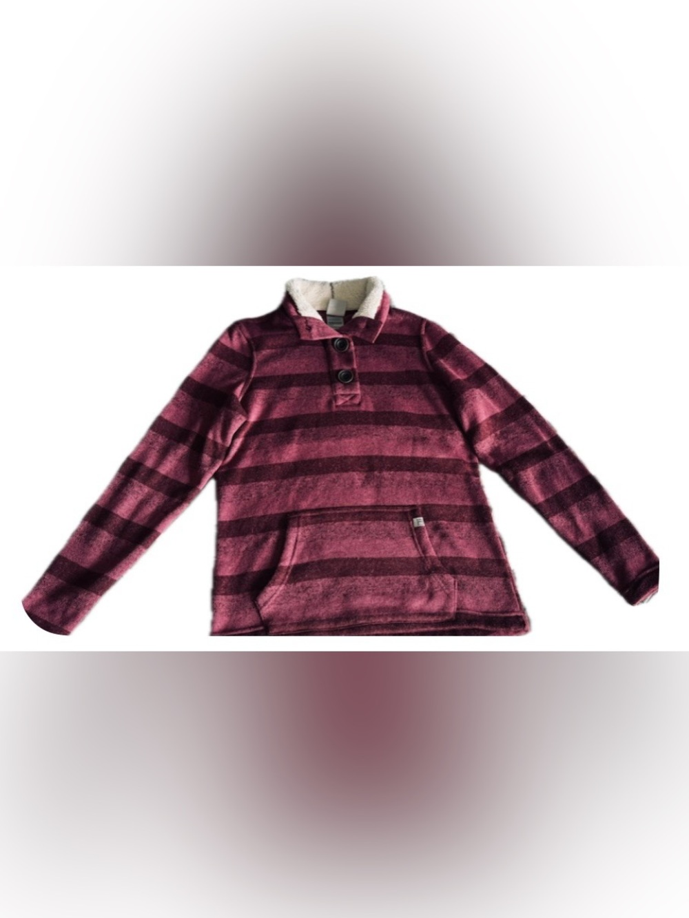 Avalanche Maroon and Dark Red Striped Fleece Pullover